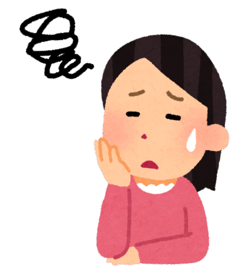 困っている女性のイラスト